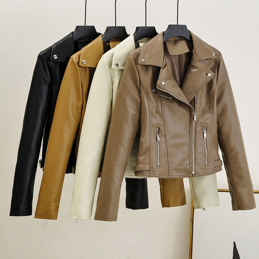 PU Leather Slim Moto Jackets