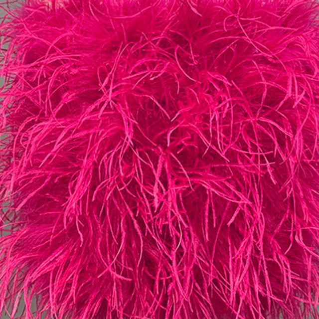 Ostrich Feather Crop Top & Skirts