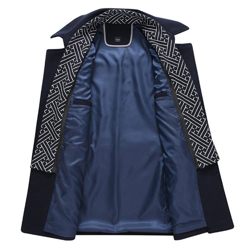 Wool Blend Scarf Detachable Long Jackets