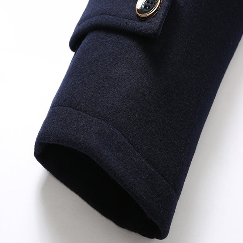 Wool Blend Scarf Detachable Long Jackets