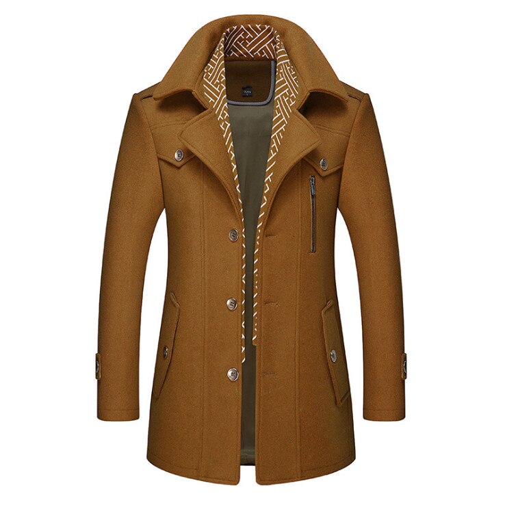 Wool Blend Scarf Detachable Long Jackets
