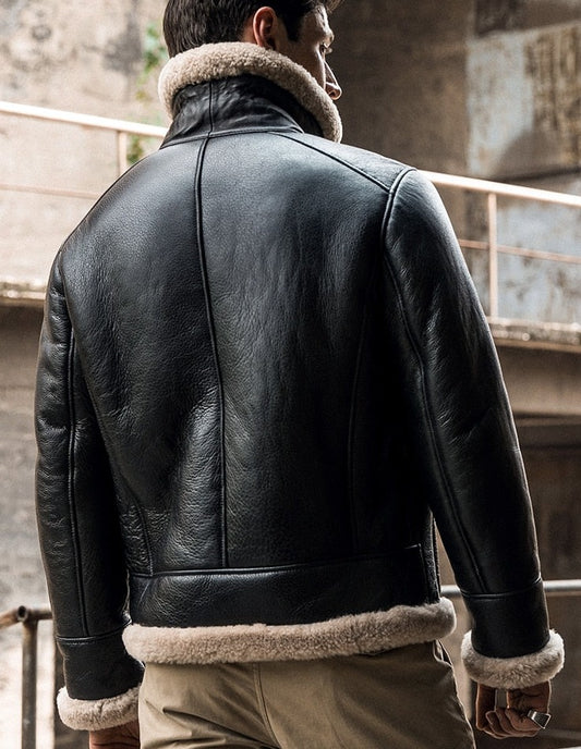 Genuine Leather Coat Shearling Liner