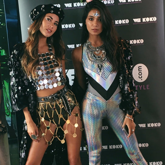 Circle Chain Hollow Up Mini Skirt