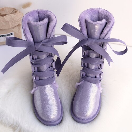 Genuine Leather Lace Up High Boots (Multi-Colors)