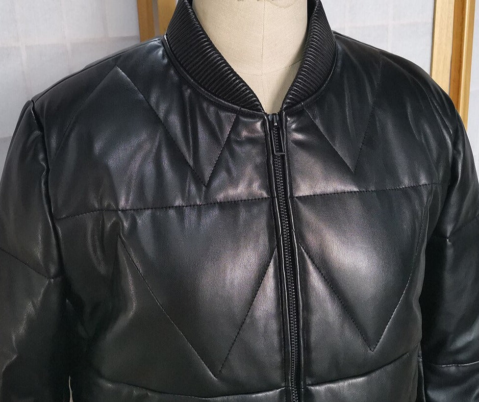 Genuine Leather Jacket Duck Down Bomber