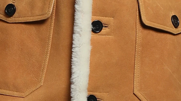 Genuine Leather Real Shearling Fur Lining./Trim X-Long Coats