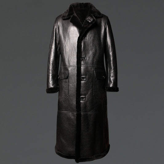 Genuine Leather Real Shearling Fur Lining./Trim X-Long Coats