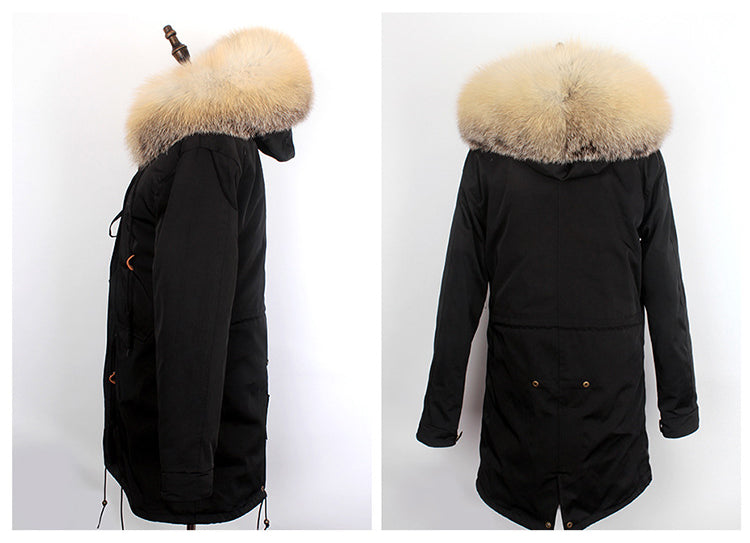 Waterproof REAL Red FOX FUR LINING X-LONG PARKA COATS