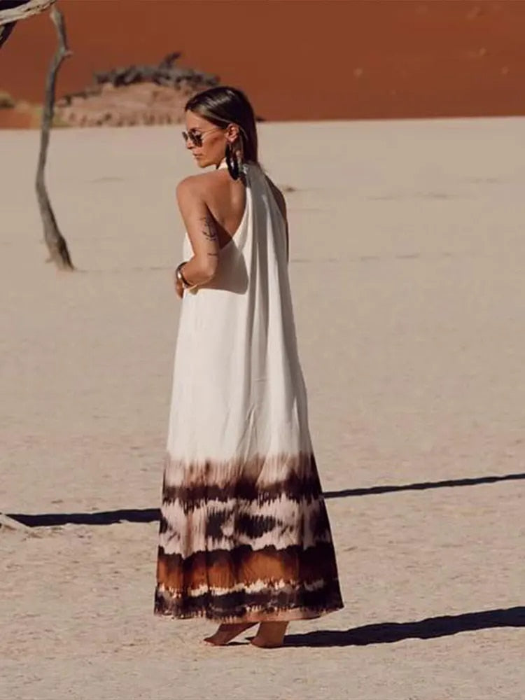 V Neck Sleeveless Loose Beach Dress