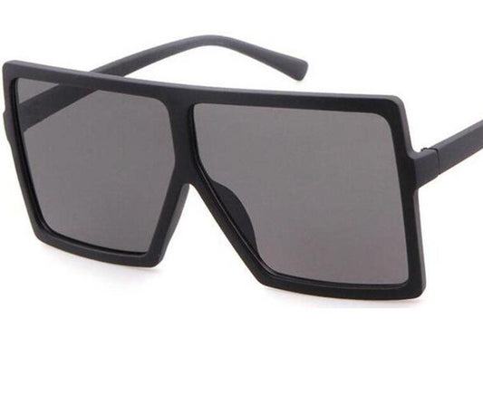 Square Frame Flat Top Over-sized Sunglasses
