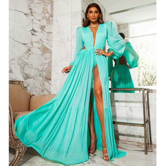 Deep V High Split Beach Cover-ups