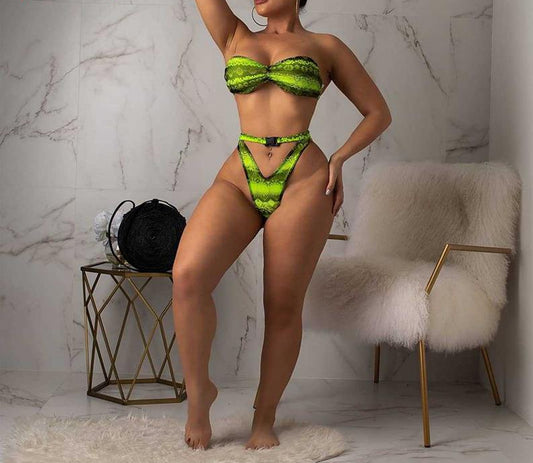 Tie Dye Print Cover Up Crop Top and Bikini 3 Pcs Sets