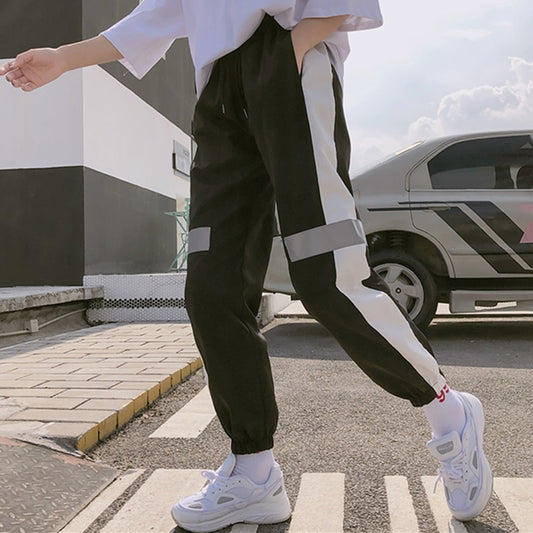 Reflective Side Stripe Loose Pants