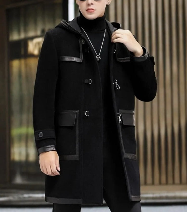 Long Real Wool Coats Hooded