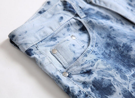 Assortment of 8 Light Wash Straight Distressed Jeans