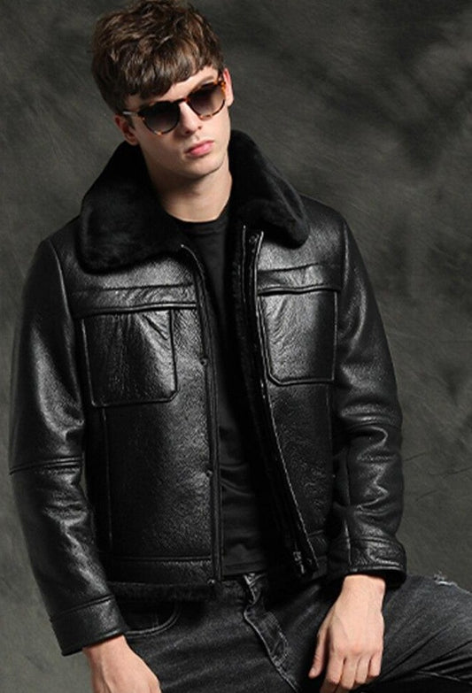 Genuine Leather Real Fur Shearling Short Coats