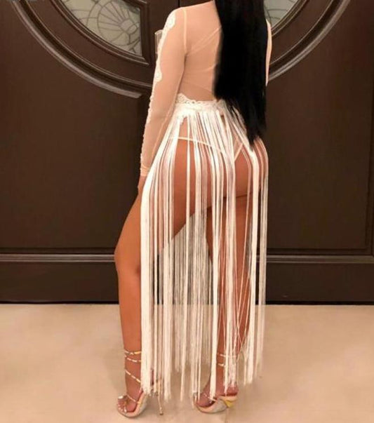 Tassel High Waist Maxi Skirts