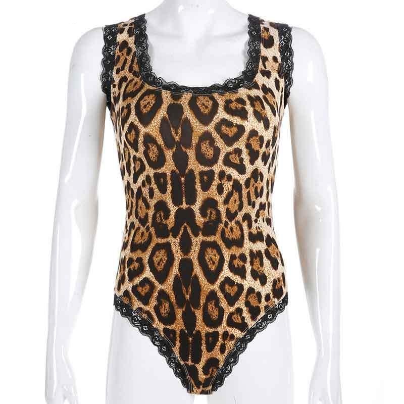 Lace Sleeveless Backless Bandage Bodysuit