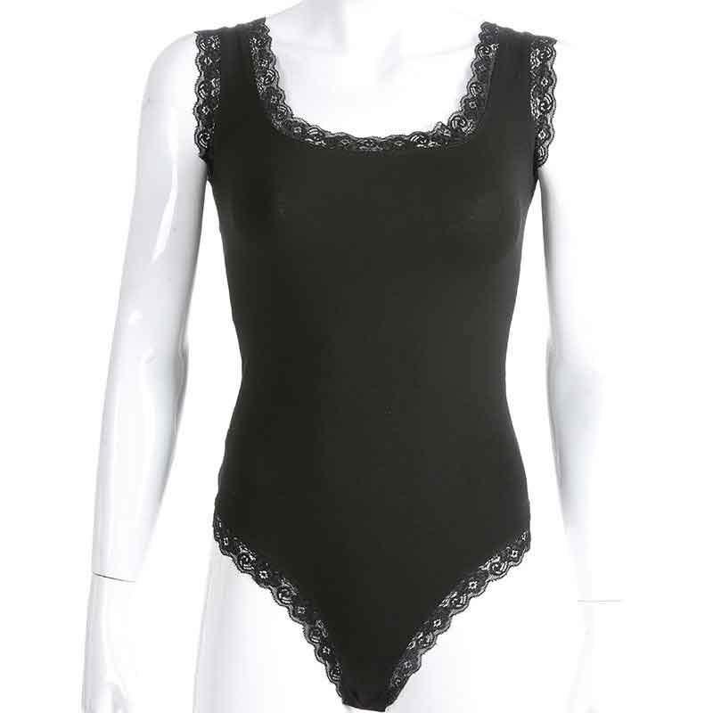 Lace Sleeveless Backless Bandage Bodysuit