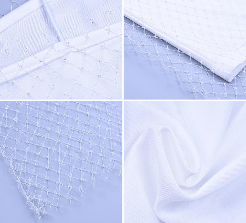 Crystal Mesh Net White Backless Bodycon Dresses