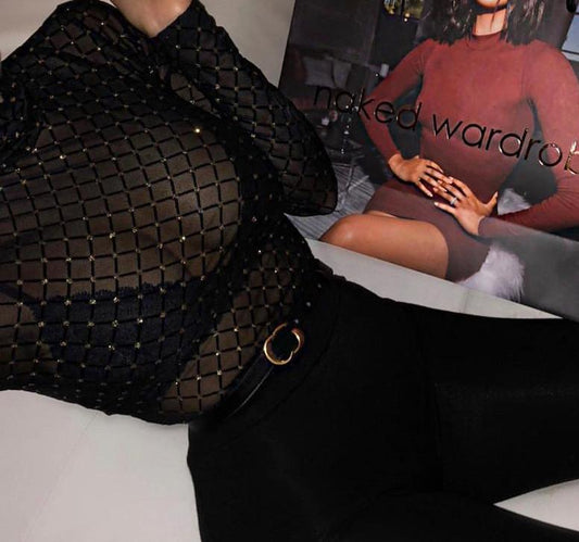 See Through Long Sleeve Bodysuits