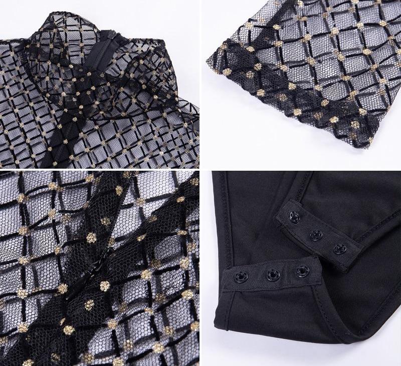 See Through Long Sleeve Bodysuits