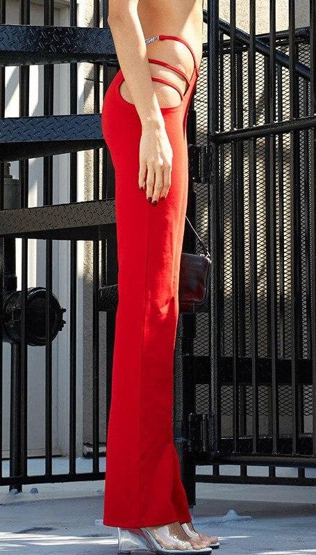 Hollow High Waist Harem Wide Legs Pants