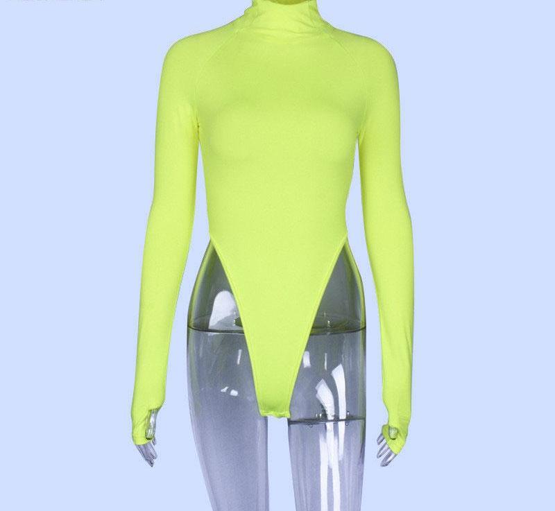 Turtleneck Long Sleeve High Waist Bodysuits
