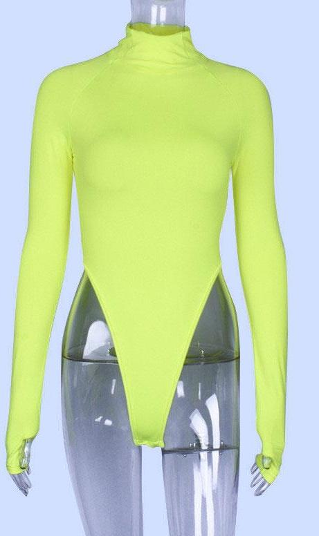 Turtleneck Long Sleeve High Waist Bodysuits