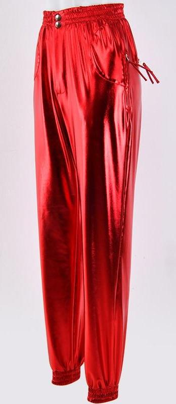 Shiny PU Leather Harem Loose Pants (Multi-Colors)