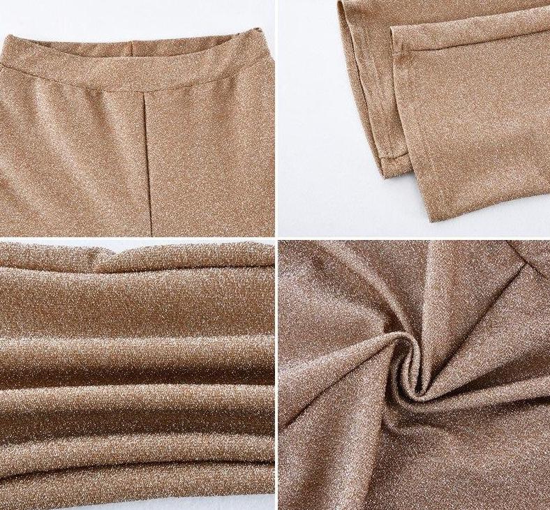 Sparkly Wide Leg Elastic High Waist Loose Pants