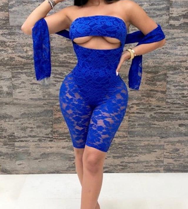 Strapless Hollow Out See Through Jumpsuits (Multi-Colors)
