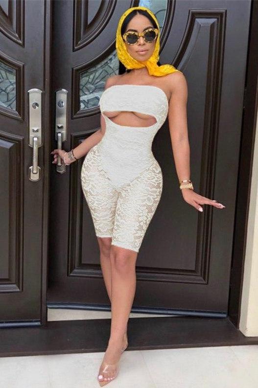 Strapless Hollow Out See Through Jumpsuits (Multi-Colors)