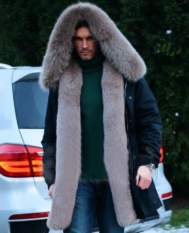 Rex Rabbit Fur Liner Fox Fur Collar/Parkas Waterproof Coat