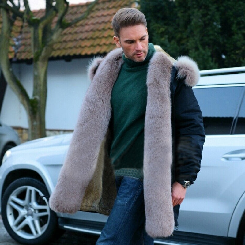 Rex Rabbit Fur Liner Fox Fur Collar/Parkas Waterproof Coat