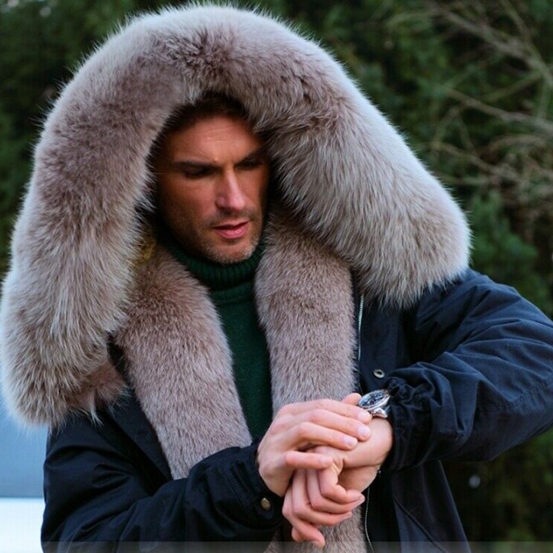 Rex Rabbit Fur Liner Fox Fur Collar/Parkas Waterproof Coat