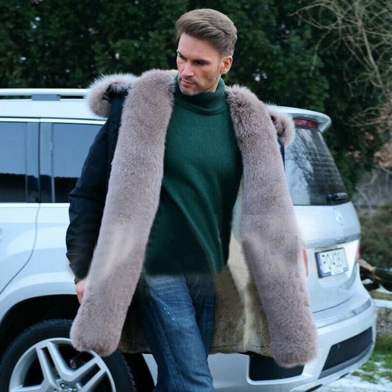 Rex Rabbit Fur Liner Fox Fur Collar/Parkas Waterproof Coat