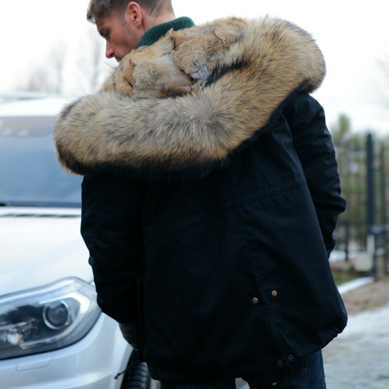 Rex Rabbit Fur Liner Fox Fur Parkas Waterproof Coats