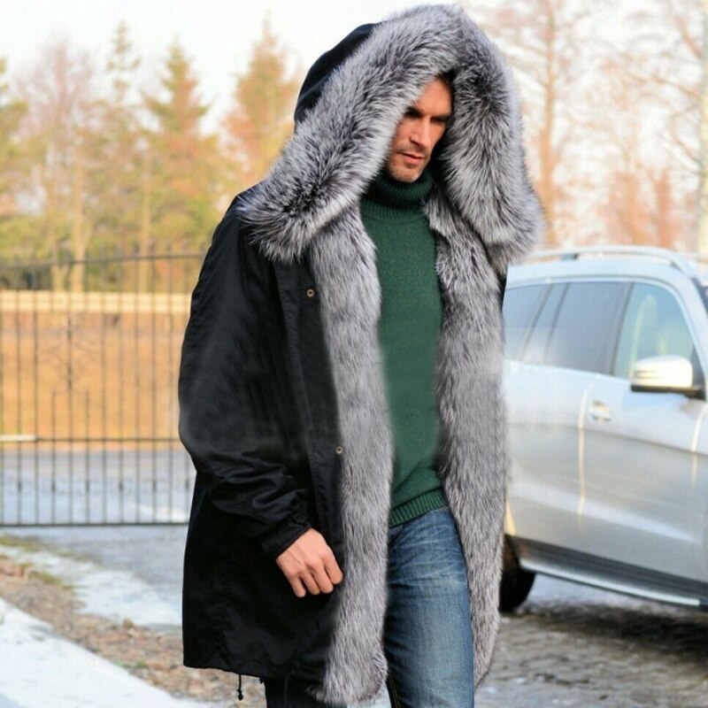 Rex Rabbit Fur Liner Silver Fox Fur Collar/Parkas Waterproof Coats
