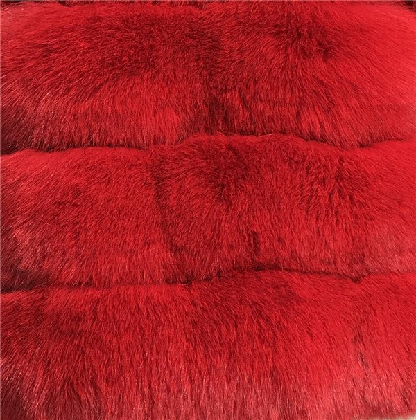 Real Fox Fur Long Detachable Coats