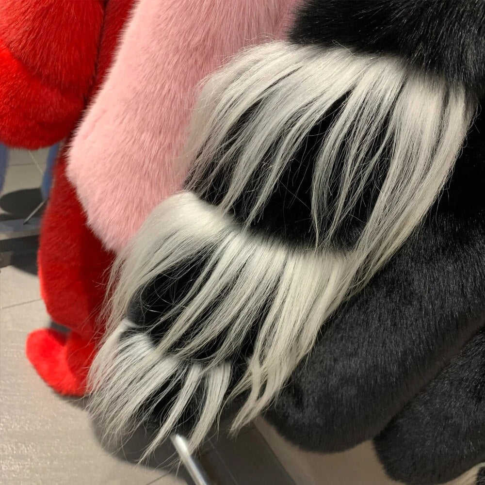 Black Natural Real Fox Fur Coats