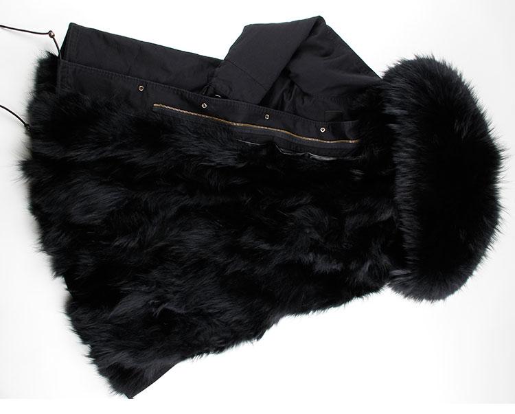 Real Fox Fur Lining and Fox Fur Thick Parka Long Coats