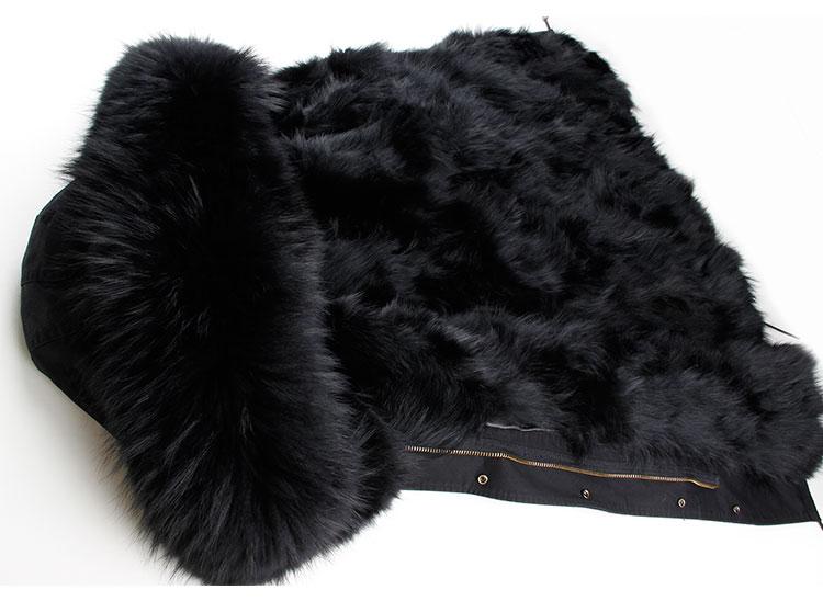 Real Fox Fur Lining and Fox Fur Thick Parka Long Coats