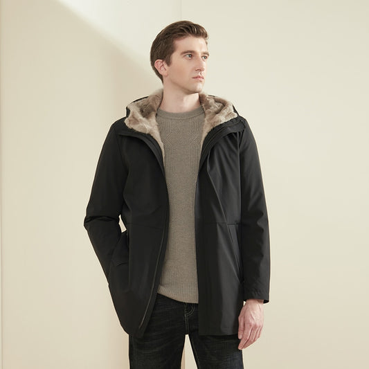 Waterproof Real Mink Liner Hooded Coat