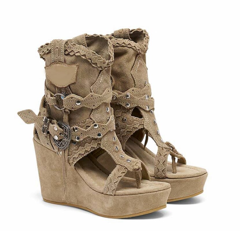 Vintage High Platform Ankle Sandals