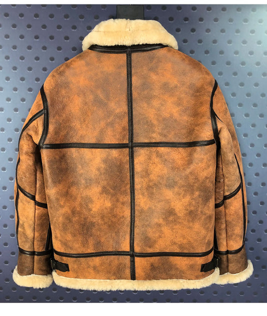 Genuine Leather Coat Real Shearling Fur