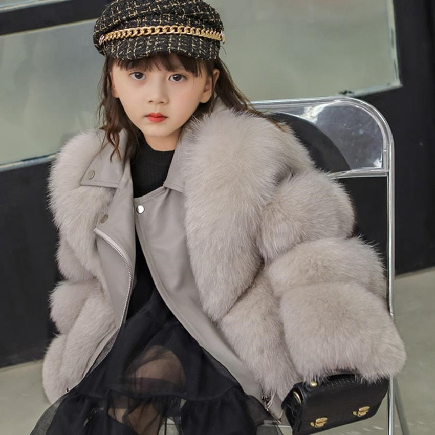 Genuine Fur Moto Jackets For Girls