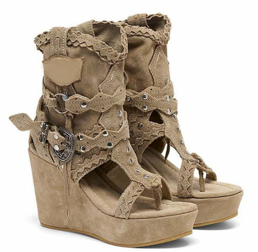 Vintage High Platform Ankle Sandals