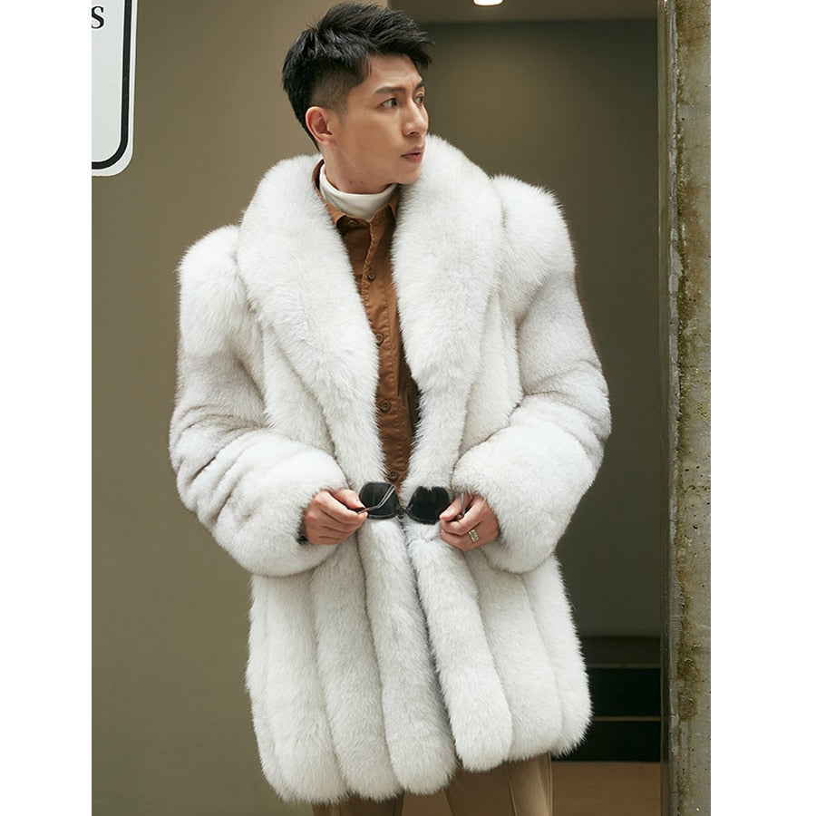 Real Fox Fur Mid-Length Fur Coats