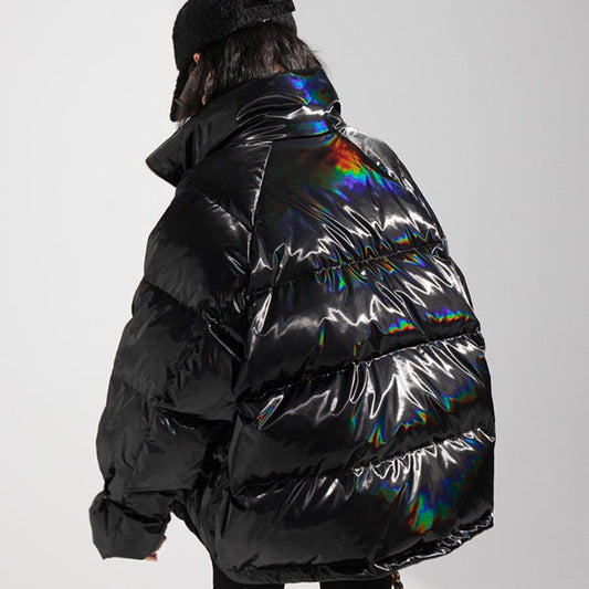 Waterproof Rainbow Glossy Down Jackets Children